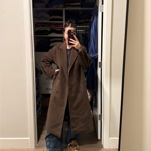 Aritiza Babaton Chocolate Brown Slouch Coat